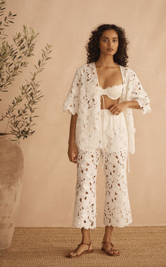BIANCA ORNATO Appliqué Cropped Pant