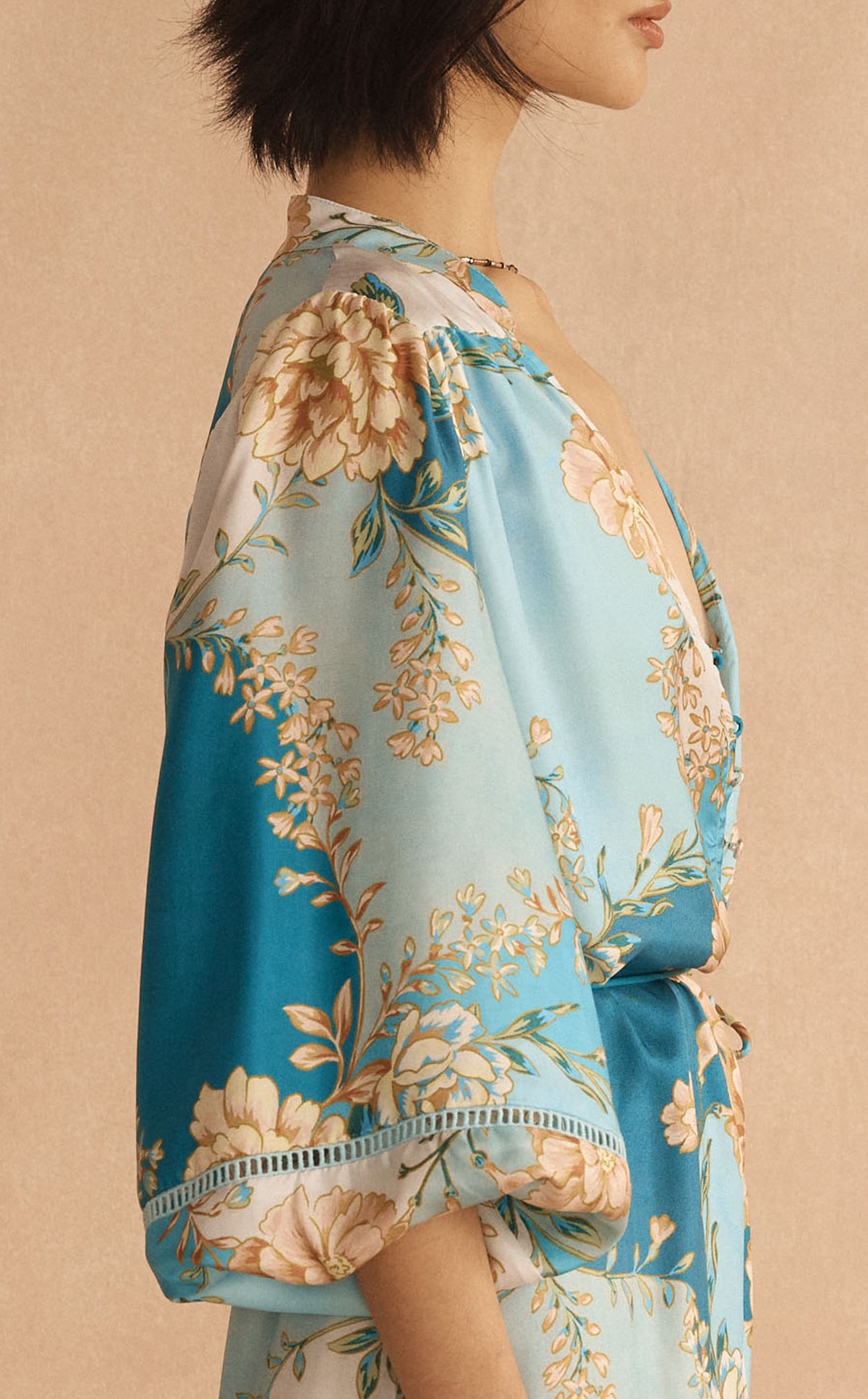 Detail of LUCENTE Silk Frill Midi Dress