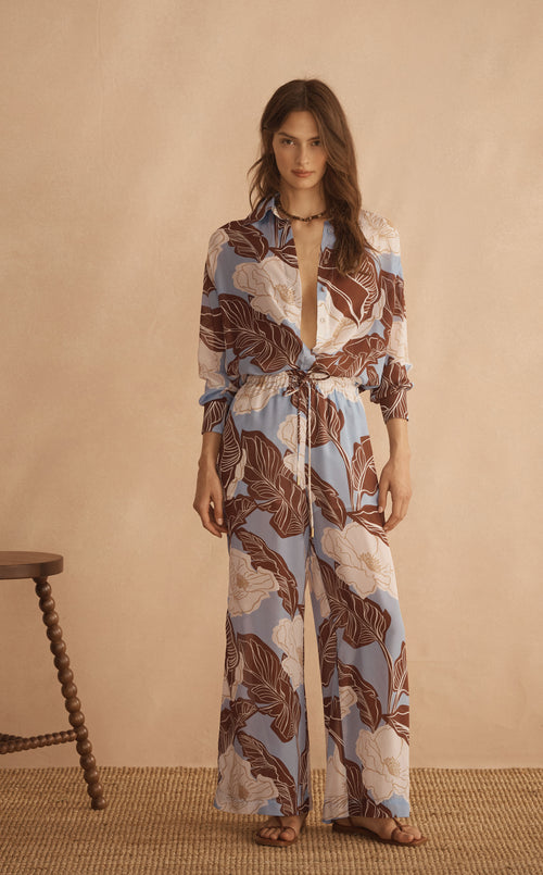 VALEN Silk Long Sleeve Shirt, front view