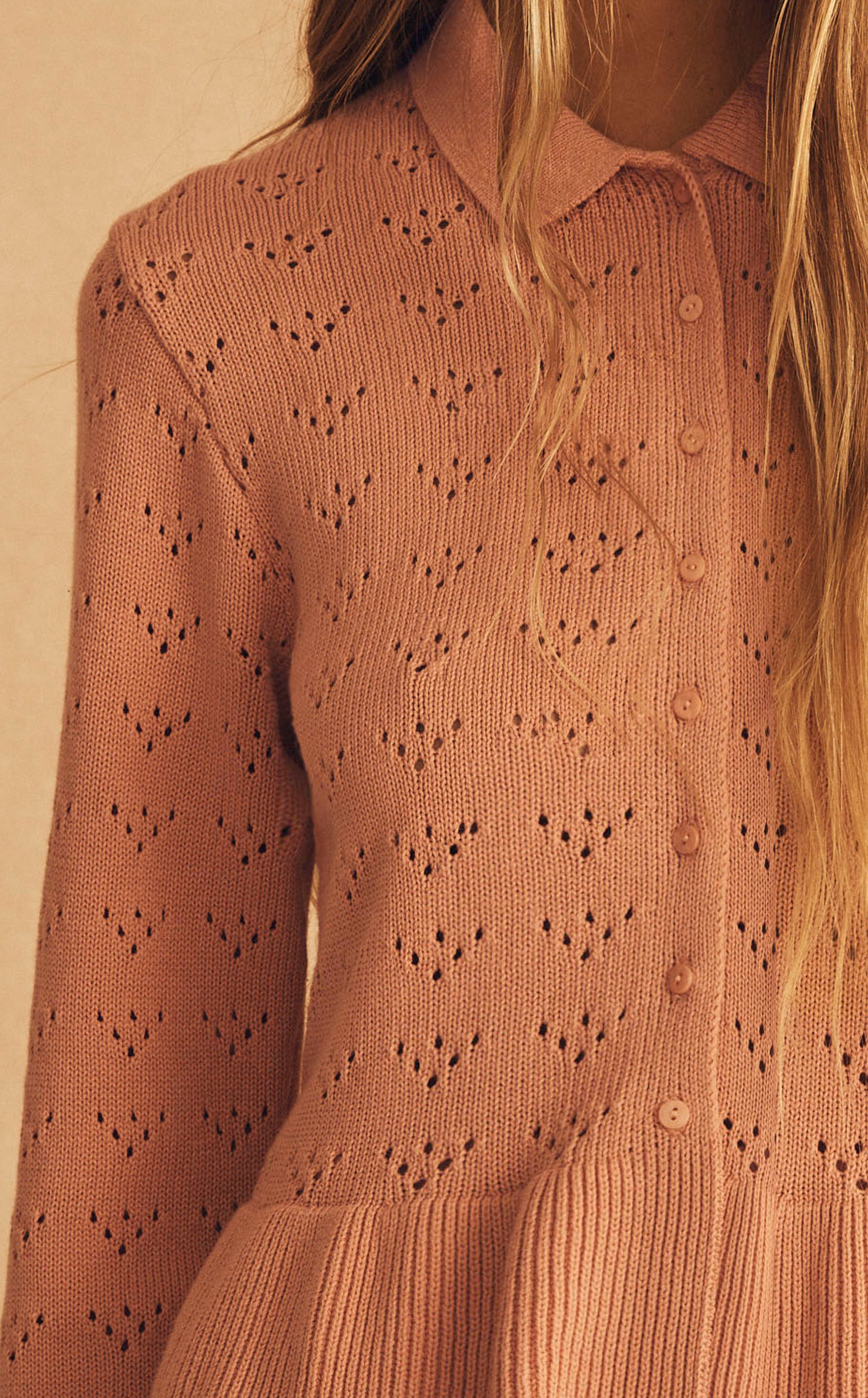 ALBA SENESE Crochet Ruffle Cardigan – AUR OCEÀ