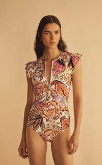 BEL FIORE Ruffle Sleeve One Piece