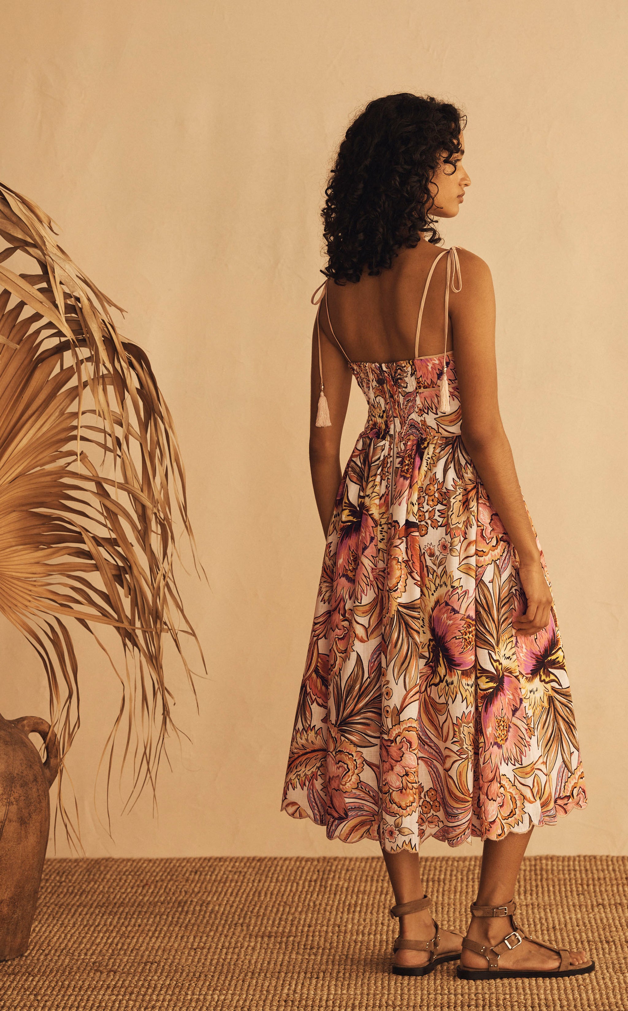 tie shoulder midi dress BEL FIORE Tie Shoulder Midi Dress AU14 US10 UK14 EUR40 / BEL FIORE