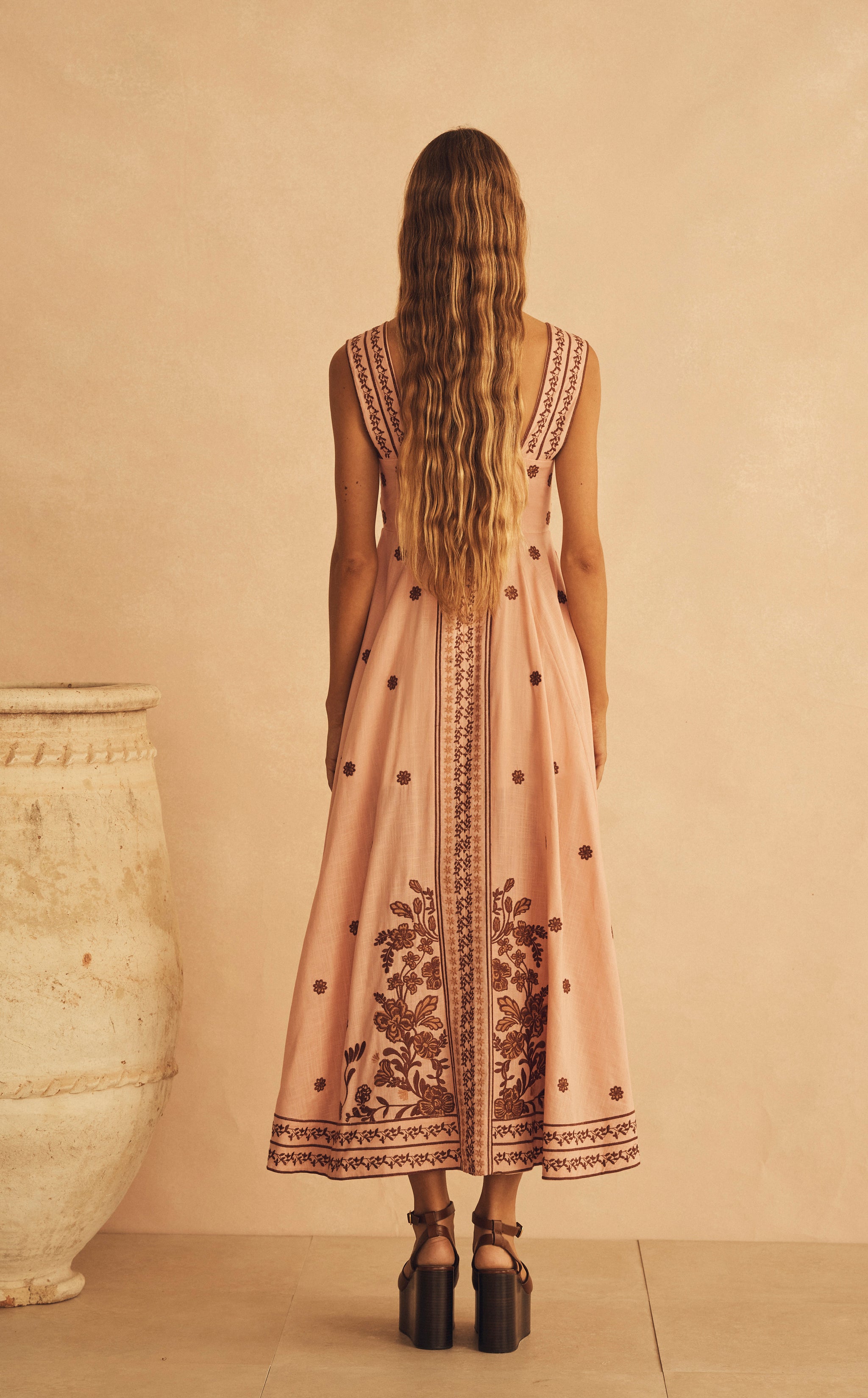 INFIORATA EMBROIDERED Empire Maxi Dress INFIORATA EMBROIDERED / AU16 US12 UK16 EUR42