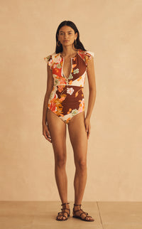 LUCCA Ruffle Sleeve One Piece