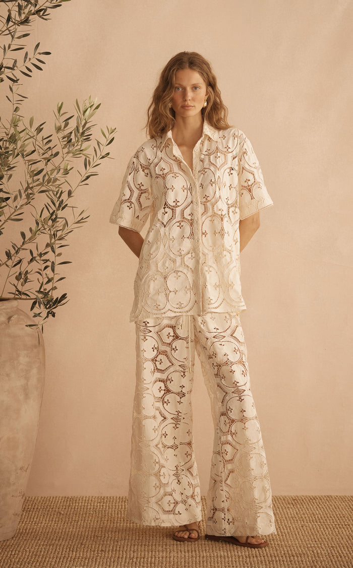 RELIQUIA Gathered Wide Leg Pant, front view