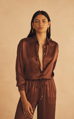 ROMA DI SERA Silk Long Sleeve Shirt
