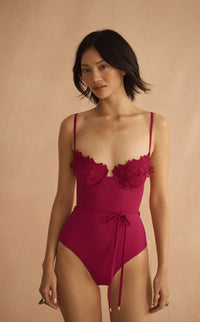 ROSARIA ORNATO Appliqué Balconette One Piece