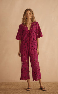 ROSARIA ORNATO Appliqué Cropped Pant