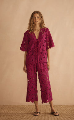 ROSARIA ORNATO Appliqué Cropped Pant