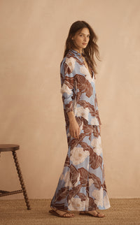 VALEN Silk Gathered Wide Leg Pant